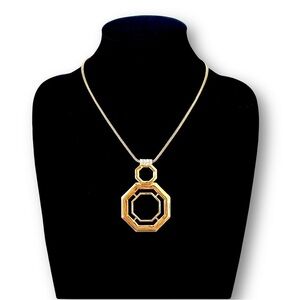 MACYS Polished Gold Bold Octagon Long pendant necklace​